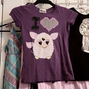 Vintage Purple I (heart) "Furby" top